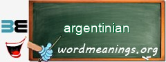 WordMeaning blackboard for argentinian